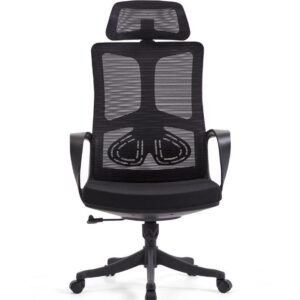 كرسي مكتب تنفيذي شبكي طبي بمسند رأس (High-Back Ergonomic Chair)