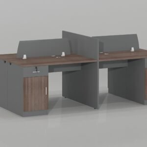 محطة عمل مكتبية رباعية متقابلة (4-Person Collaborative Workstation)