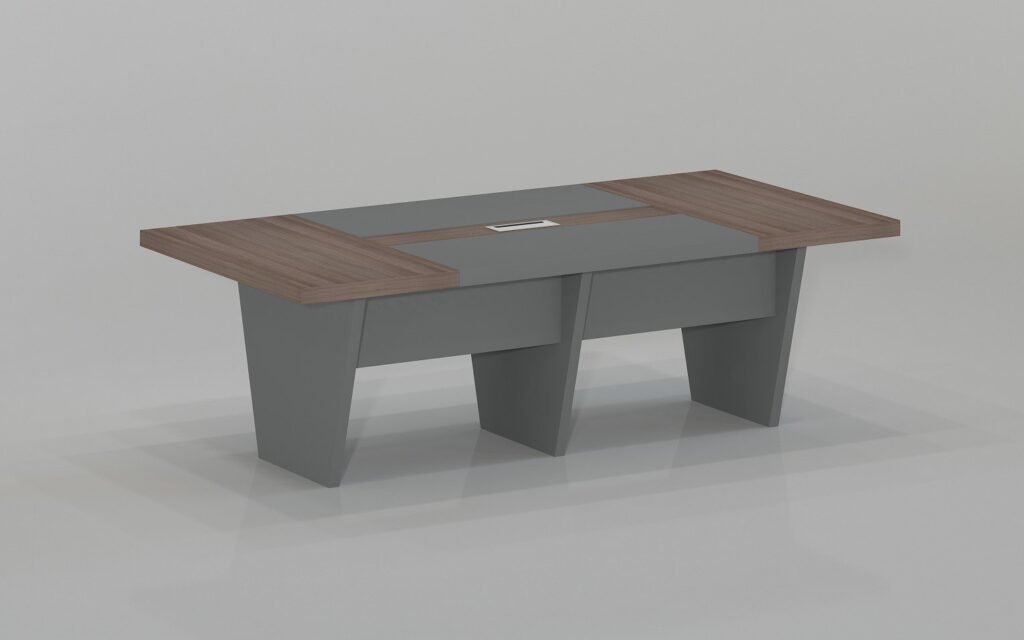 طاولة اجتماعات مودرن خشب ورمادي قياس وسط (Modern Grey & Wood Conference Table)